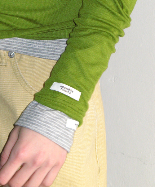 RONRON(ロンロン)の「SOFT MINI LABEL LONG SLEEVE GREY STRIPE(Tシャツ/カットソー・レディース・その他・FREE)」の2枚目の写真