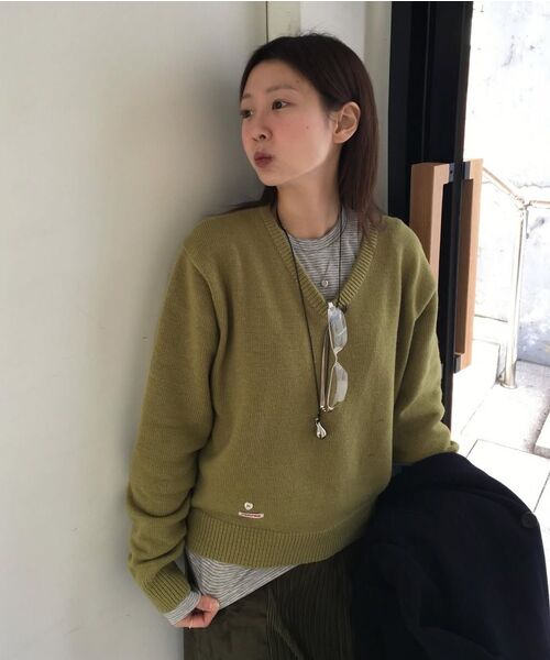 RONRON(ロンロン)の「SOFT MINI LABEL LONG SLEEVE GREY STRIPE(Tシャツ/カットソー・レディース・その他・FREE)」の4枚目の写真