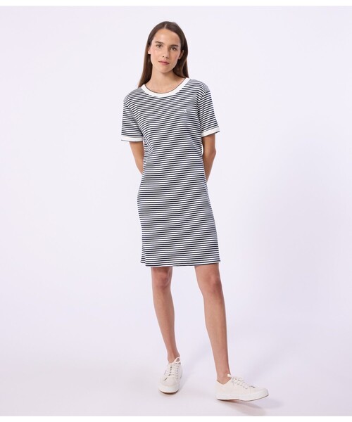 PETIT BATEAU(プチバトー)の「ミラレ半袖ワンピース(ワンピース・レディース・ブルー系その他・XX-SMALL/X-SMALL/SMALL/MEDIUM/LARGE)」の4枚目の写真