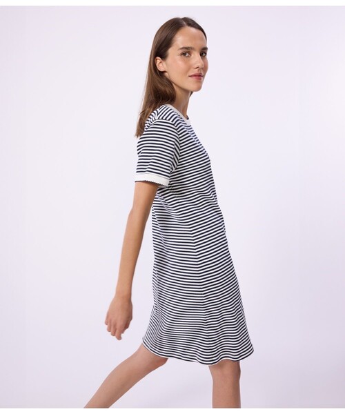 PETIT BATEAU(プチバトー)の「ミラレ半袖ワンピース(ワンピース・レディース・ブルー系その他・XX-SMALL/X-SMALL/SMALL/MEDIUM/LARGE)」の3枚目の写真