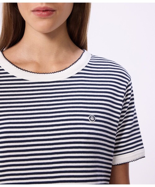 PETIT BATEAU(プチバトー)の「ミラレ半袖ワンピース(ワンピース・レディース・ブルー系その他・XX-SMALL/X-SMALL/SMALL/MEDIUM/LARGE)」の2枚目の写真