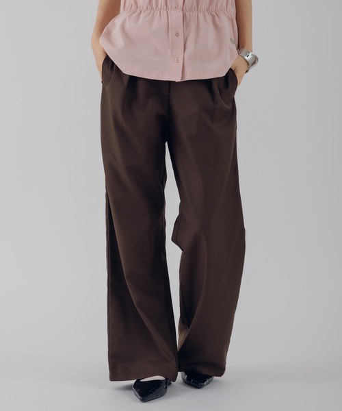 MUHET(ミュエータ)の「waist design straight pants / ウエストデザインストレートパンツ(スラックス・レディース・ブラウン/オフホワイト/チャコールグレー・MEDIUM/SMALL/LARGE)」の3枚目の写真