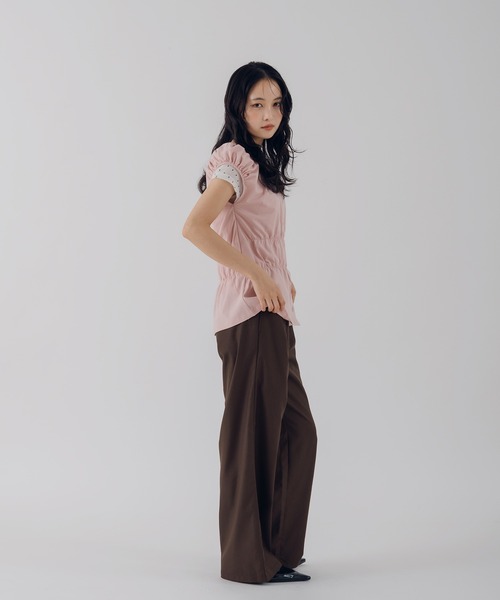 MUHET(ミュエータ)の「waist design straight pants / ウエストデザインストレートパンツ(スラックス・レディース・ブラウン/オフホワイト/チャコールグレー・MEDIUM/SMALL/LARGE)」の10枚目の写真