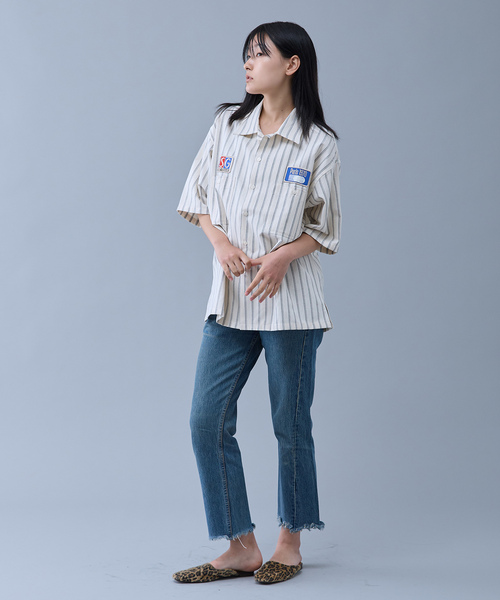 PARIS SAINT-GERMAIN(パリサンジェルマン)の「【Paris Saint-Germain / パリ・サン=ジェルマン】 JP 1970 Stripe Shirt(シャツ/ブラウス・メンズ・ネイビー/ピンク/ホワイト・MEDIUM/LARGE)」の9枚目の写真