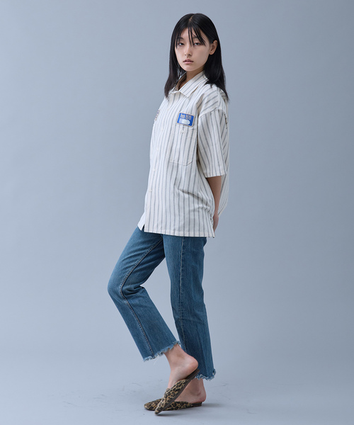 PARIS SAINT-GERMAIN(パリサンジェルマン)の「【Paris Saint-Germain / パリ・サン=ジェルマン】 JP 1970 Stripe Shirt(シャツ/ブラウス・メンズ・ネイビー/ピンク/ホワイト・MEDIUM/LARGE)」の10枚目の写真