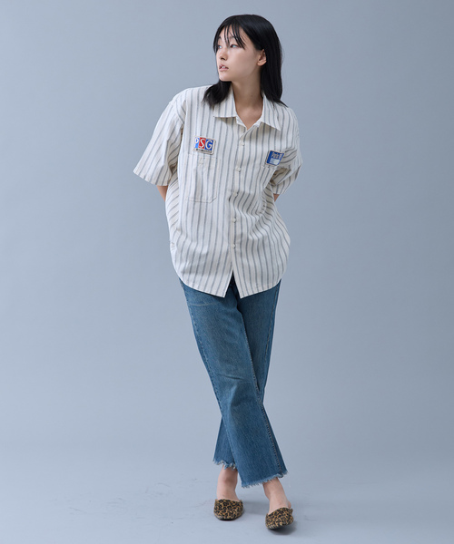 PARIS SAINT-GERMAIN(パリサンジェルマン)の「【Paris Saint-Germain / パリ・サン=ジェルマン】 JP 1970 Stripe Shirt(シャツ/ブラウス・メンズ・ネイビー/ピンク/ホワイト・MEDIUM/LARGE)」の11枚目の写真