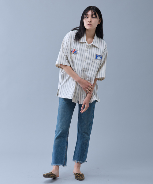 PARIS SAINT-GERMAIN(パリサンジェルマン)の「【Paris Saint-Germain / パリ・サン=ジェルマン】 JP 1970 Stripe Shirt(シャツ/ブラウス・メンズ・ネイビー/ピンク/ホワイト・MEDIUM/LARGE)」の12枚目の写真