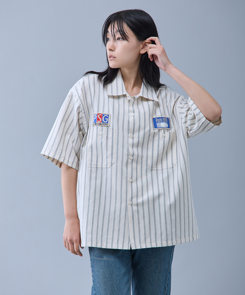 PARIS SAINT-GERMAIN(パリサンジェルマン)の「【Paris Saint-Germain / パリ・サン=ジェルマン】 JP 1970 Stripe Shirt(シャツ/ブラウス・メンズ・ネイビー/ピンク/ホワイト・MEDIUM/LARGE)」の14枚目の写真