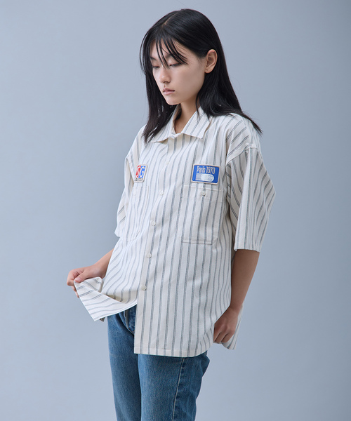 PARIS SAINT-GERMAIN(パリサンジェルマン)の「【Paris Saint-Germain / パリ・サン=ジェルマン】 JP 1970 Stripe Shirt(シャツ/ブラウス・メンズ・ネイビー/ピンク/ホワイト・MEDIUM/LARGE)」の15枚目の写真