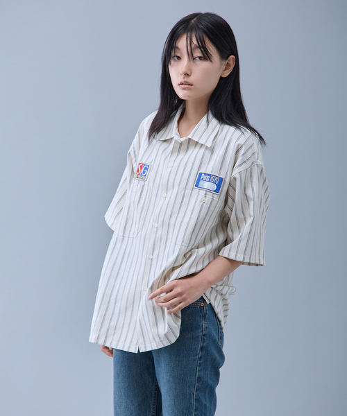 PARIS SAINT-GERMAIN(パリサンジェルマン)の「【Paris Saint-Germain / パリ・サン=ジェルマン】 JP 1970 Stripe Shirt(シャツ/ブラウス・メンズ・ネイビー/ピンク/ホワイト・MEDIUM/LARGE)」の16枚目の写真