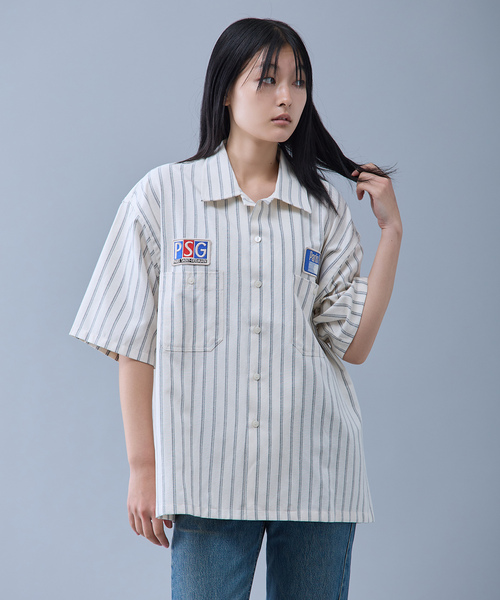 PARIS SAINT-GERMAIN(パリサンジェルマン)の「【Paris Saint-Germain / パリ・サン=ジェルマン】 JP 1970 Stripe Shirt(シャツ/ブラウス・メンズ・ネイビー/ピンク/ホワイト・MEDIUM/LARGE)」の18枚目の写真
