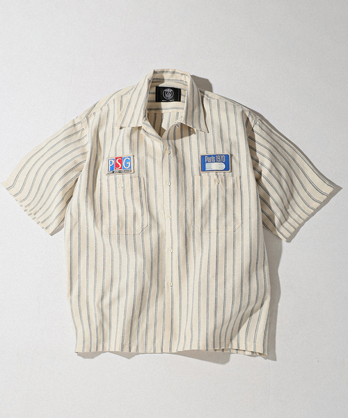 PARIS SAINT-GERMAIN(パリサンジェルマン)の「【Paris Saint-Germain / パリ・サン=ジェルマン】 JP 1970 Stripe Shirt(シャツ/ブラウス・メンズ・ネイビー/ピンク/ホワイト・MEDIUM/LARGE)」の7枚目の写真