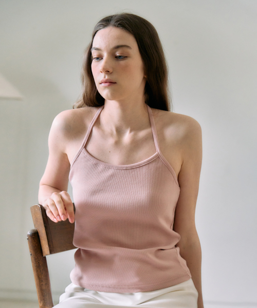 Ellioti(エリオティ)の「Ive Halter Sleeveless Top_5Color(Tシャツ/カットソー・レディース・ブラック/イエロー/ミント/ホワイト/PINK・FREE)」の7枚目の写真
