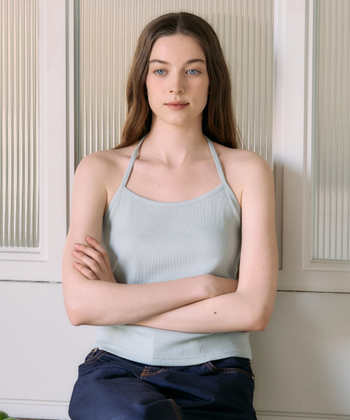 Ellioti(エリオティ)の「Ive Halter Sleeveless Top_5Color(Tシャツ/カットソー・レディース・ブラック/イエロー/ミント/ホワイト/PINK・FREE)」の8枚目の写真