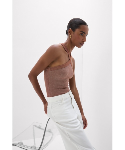 Intimissimi(インティミッシミ)の「クロスデザイン ラメ入りリブ ボディスーツ(その他トップス・レディース・タン/アクア/サファリグリーン/ライラック・L/M/S)」の7枚目の写真