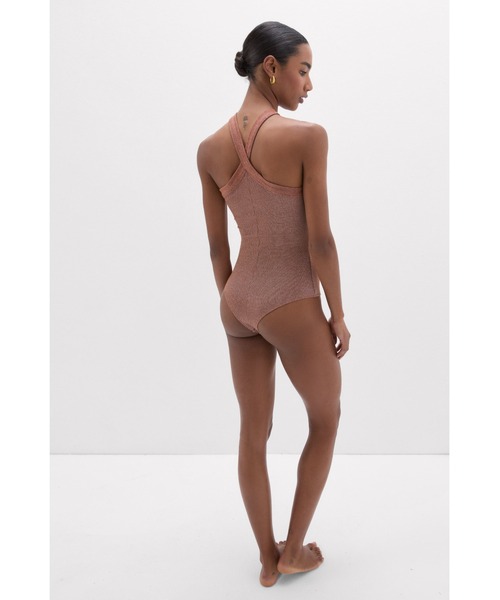 Intimissimi(インティミッシミ)の「クロスデザイン ラメ入りリブ ボディスーツ(その他トップス・レディース・タン/アクア/サファリグリーン/ライラック・L/M/S)」の8枚目の写真