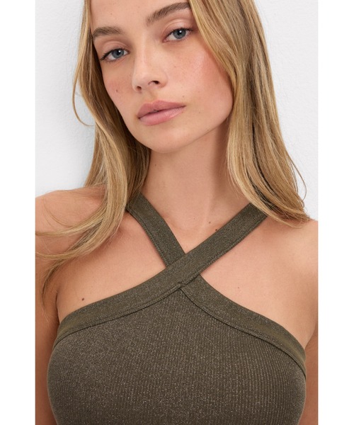 Intimissimi(インティミッシミ)の「クロスデザイン ラメ入りリブ ボディスーツ(その他トップス・レディース・タン/アクア/サファリグリーン/ライラック・L/M/S)」の11枚目の写真