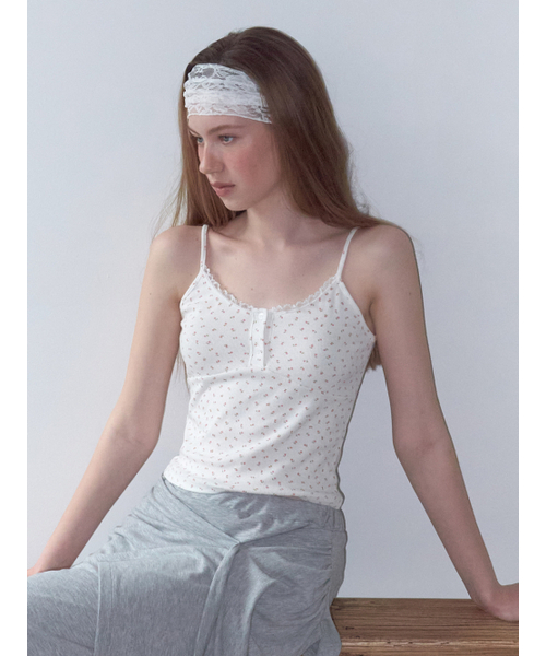 ETMON(エトモン)の「Flower Button Sleeveless Top, Pink(Tシャツ/カットソー・レディース・その他・F)」の3枚目の写真
