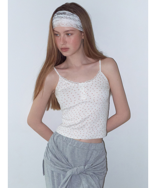 ETMON(エトモン)の「Flower Button Sleeveless Top, Pink(Tシャツ/カットソー・レディース・その他・F)」の4枚目の写真