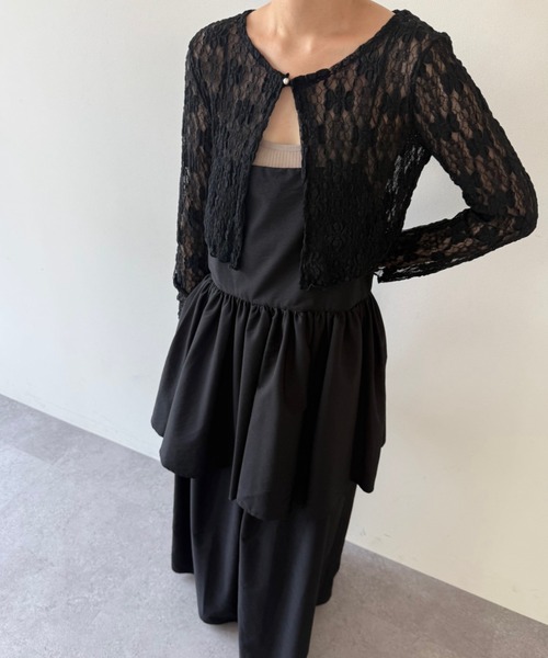 flaeu(フラユ)の「Flower Lace Short Cardigan(カーディガン/ボレロ・レディース・ブラック/アイボリー・FREE)」の15枚目の写真