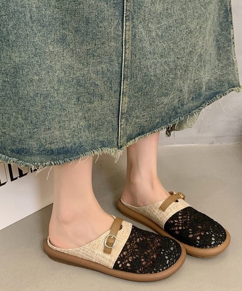 Miniministore（ミニミニストア）の「サボサンダルレディース ミュールサンダル（サンダル・レディース・アイボリー/ブラック・24.5cm/24.0cm/23.5cm/23.0cm/22.5cm）」の4枚目の写真
