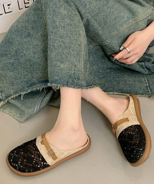Miniministore（ミニミニストア）の「サボサンダルレディース ミュールサンダル（サンダル・レディース・アイボリー/ブラック・24.5cm/24.0cm/23.5cm/23.0cm/22.5cm）」の5枚目の写真
