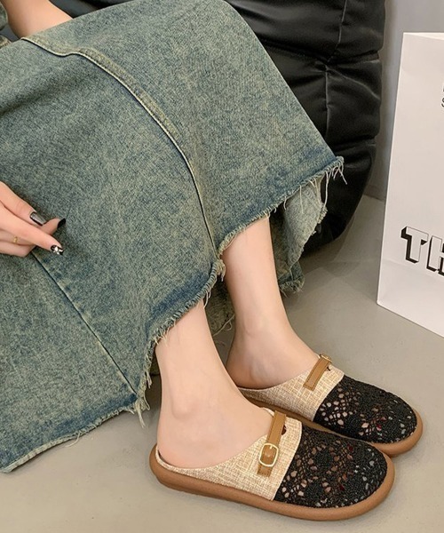 Miniministore（ミニミニストア）の「サボサンダルレディース ミュールサンダル（サンダル・レディース・アイボリー/ブラック・24.5cm/24.0cm/23.5cm/23.0cm/22.5cm）」の6枚目の写真
