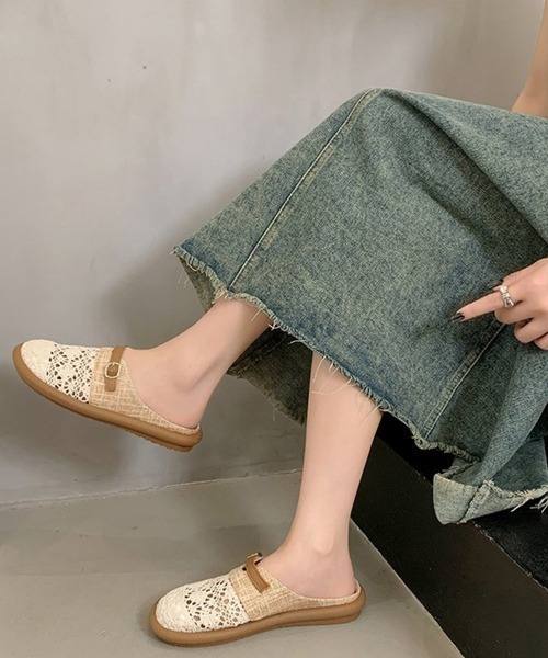 Miniministore（ミニミニストア）の「サボサンダルレディース ミュールサンダル（サンダル・レディース・アイボリー/ブラック・24.5cm/24.0cm/23.5cm/23.0cm/22.5cm）」の9枚目の写真