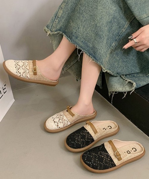 Miniministore（ミニミニストア）の「サボサンダルレディース ミュールサンダル（サンダル・レディース・アイボリー/ブラック・24.5cm/24.0cm/23.5cm/23.0cm/22.5cm）」の13枚目の写真