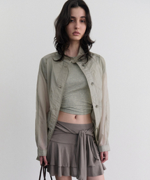 ANDNEEDS（アンドニーズ）の「Vero sheer half jacket (khaki beige)（ナイロンジャケット）」