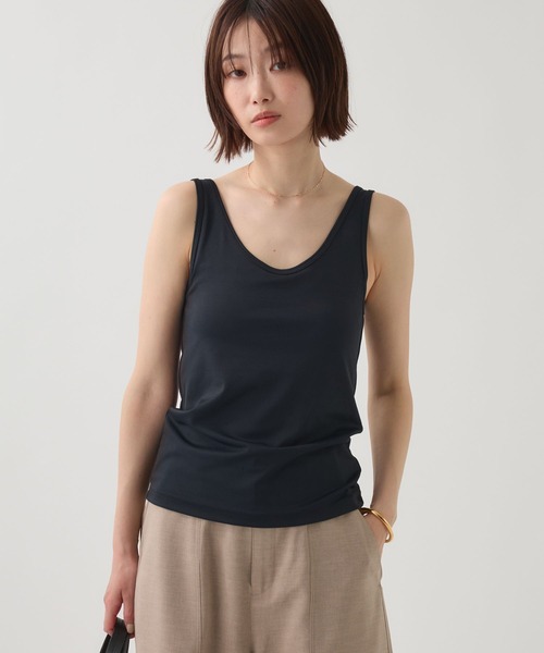 BABYLONE(バビロン)の「カップ付きバッグチャームタンク(タンクトップ・レディース・ブラック/オフホワイト・フリー)」の14枚目の写真