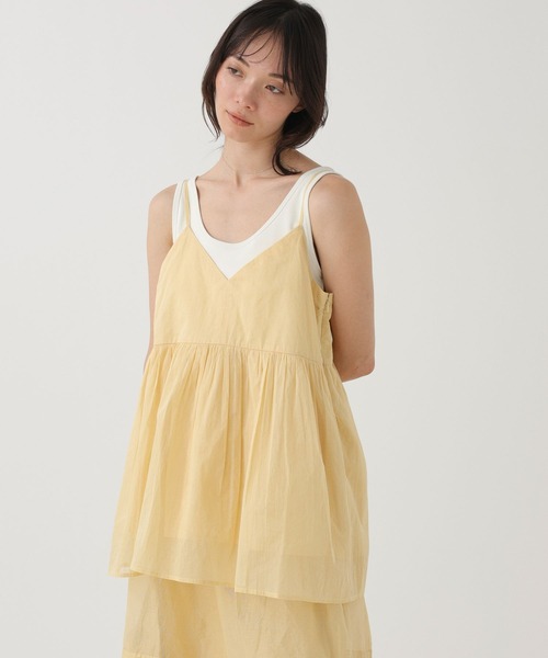 BABYLONE(バビロン)の「カップ付きバッグチャームタンク(タンクトップ・レディース・ブラック/オフホワイト・フリー)」の19枚目の写真