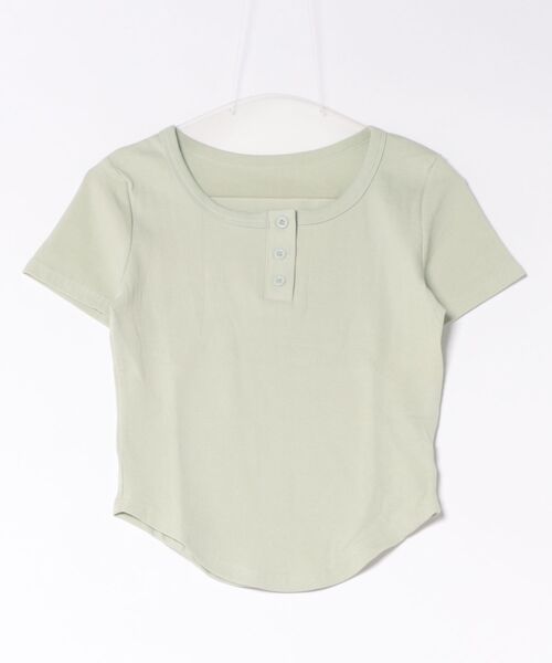 BY THE BAY(バイザベイ)の「【さらっと快適】ヘンリーネック半袖Tシャツ/5色展開 ラウンドヘム 大人カジュアル きれいめ 春夏(Tシャツ/カットソー・レディース・パープル/ミント/ピンク/ホワイト/ブラック・FREE)」の12枚目の写真
