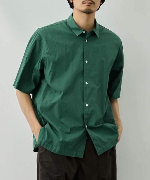 ATON/エイトン】SHRINK COTTON LAWN OVERSIZED HALF SLEEVE SHIRT