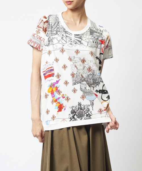 gomme(ゴム)の「ロンドンコクーンT(Tシャツ/カットソー・レディース・ブラック/ホワイト・MEDIUM)」の1枚目の写真