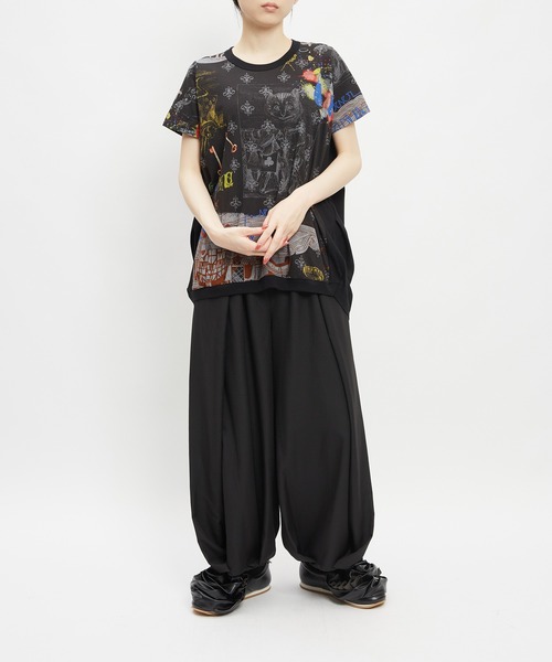 gomme(ゴム)の「ロンドンコクーンT(Tシャツ/カットソー・レディース・ブラック/ホワイト・MEDIUM)」の6枚目の写真