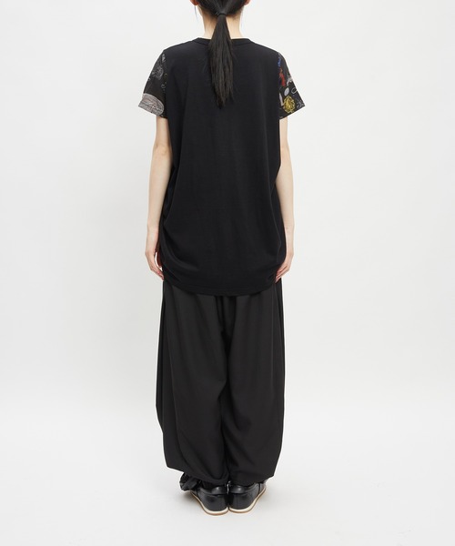 gomme(ゴム)の「ロンドンコクーンT(Tシャツ/カットソー・レディース・ブラック/ホワイト・MEDIUM)」の8枚目の写真