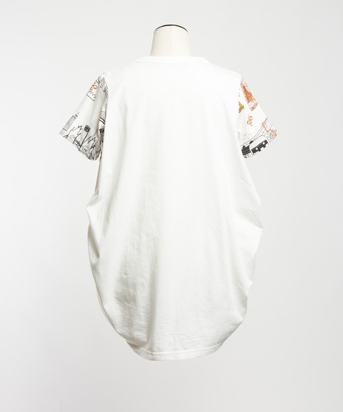 gomme(ゴム)の「ロンドンコクーンT(Tシャツ/カットソー・レディース・ブラック/ホワイト・MEDIUM)」の14枚目の写真
