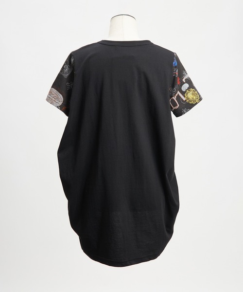 gomme(ゴム)の「ロンドンコクーンT(Tシャツ/カットソー・レディース・ブラック/ホワイト・MEDIUM)」の20枚目の写真