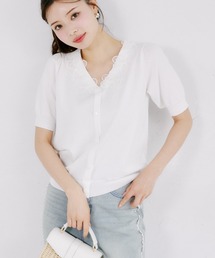 tocco closet | 【ZOZO限定】接触冷感フラワーレース襟半袖カーディガン(ニット/セーター)