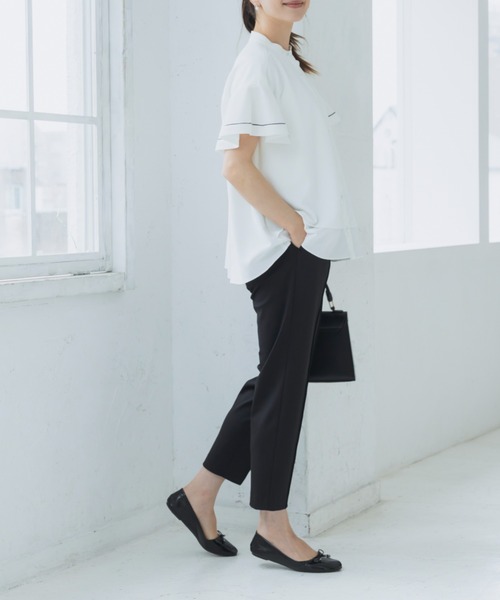 Sono(ソーノ)の「接触冷感/吸水速乾/ご自宅でお洗濯可能/UVカット【新作6/19発売】【SONO/ソーノ】【Heat shield】ハミングフレアブラウス(シャツ/ブラウス・レディース・ネイビー/ホワイト・F)」の9枚目の写真