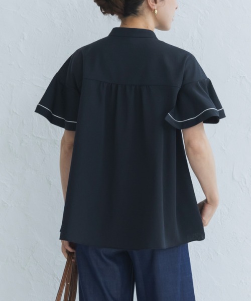 Sono(ソーノ)の「接触冷感/吸水速乾/ご自宅でお洗濯可能/UVカット【新作6/19発売】【SONO/ソーノ】【Heat shield】ハミングフレアブラウス(シャツ/ブラウス・レディース・ネイビー/ホワイト・F)」の12枚目の写真