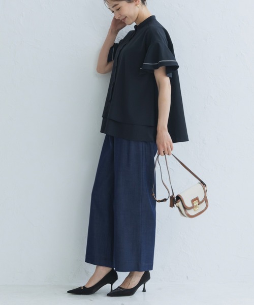 Sono(ソーノ)の「接触冷感/吸水速乾/ご自宅でお洗濯可能/UVカット【新作6/19発売】【SONO/ソーノ】【Heat shield】ハミングフレアブラウス(シャツ/ブラウス・レディース・ネイビー/ホワイト・F)」の14枚目の写真