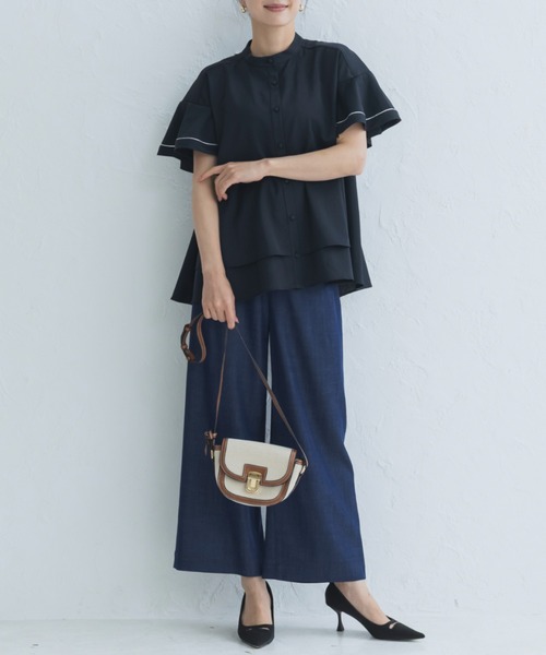 Sono(ソーノ)の「接触冷感/吸水速乾/ご自宅でお洗濯可能/UVカット【新作6/19発売】【SONO/ソーノ】【Heat shield】ハミングフレアブラウス(シャツ/ブラウス・レディース・ネイビー/ホワイト・F)」の15枚目の写真