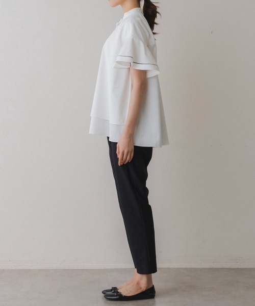 Sono(ソーノ)の「接触冷感/吸水速乾/ご自宅でお洗濯可能/UVカット【新作6/19発売】【SONO/ソーノ】【Heat shield】ハミングフレアブラウス(シャツ/ブラウス・レディース・ネイビー/ホワイト・F)」の17枚目の写真