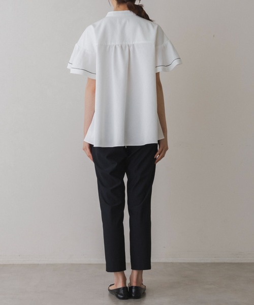 Sono(ソーノ)の「接触冷感/吸水速乾/ご自宅でお洗濯可能/UVカット【新作6/19発売】【SONO/ソーノ】【Heat shield】ハミングフレアブラウス(シャツ/ブラウス・レディース・ネイビー/ホワイト・F)」の18枚目の写真