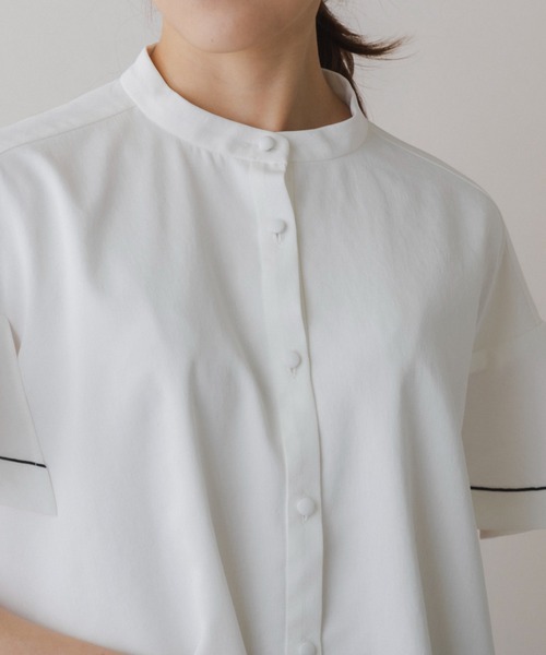 Sono(ソーノ)の「接触冷感/吸水速乾/ご自宅でお洗濯可能/UVカット【新作6/19発売】【SONO/ソーノ】【Heat shield】ハミングフレアブラウス(シャツ/ブラウス・レディース・ネイビー/ホワイト・F)」の19枚目の写真