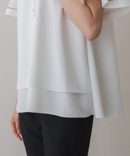 Sono(ソーノ)の「接触冷感/吸水速乾/ご自宅でお洗濯可能/UVカット【新作6/19発売】【SONO/ソーノ】【Heat shield】ハミングフレアブラウス(シャツ/ブラウス・レディース・ネイビー/ホワイト・F)」の22枚目の写真