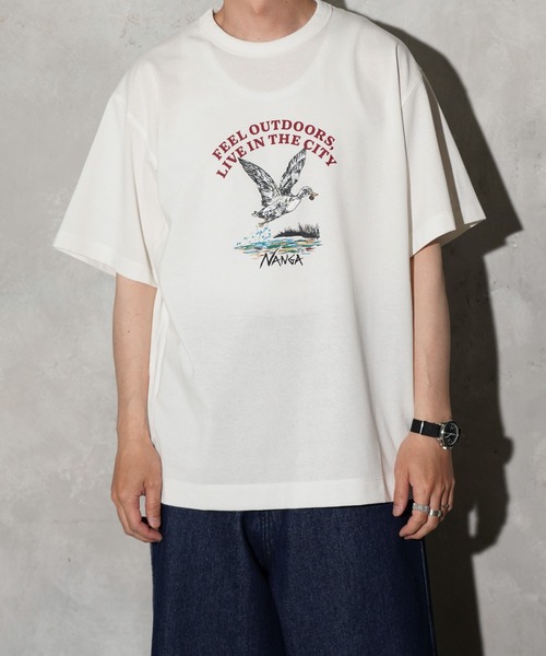 NANGA(ナンガ)の「NANGA / ナンガ ECO HYBRID DUCK VINTAGE TEE エコハイブリッド ダックヴィンテージ Tシャツ(Tシャツ/カットソー・メンズ・ブラック/ホワイト・MEDIUM/SMALL/LARGE)」の3枚目の写真