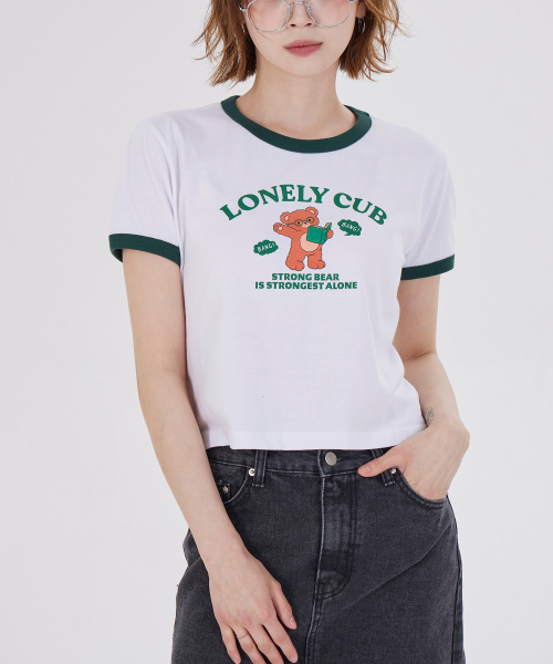 DYSFUNCT(ディスファンクト)の「LONELY CUB RINGER T-SHIRT(GREEN)(Tシャツ/カットソー・レディース・その他・SMALL/MEDIUM)」の3枚目の写真